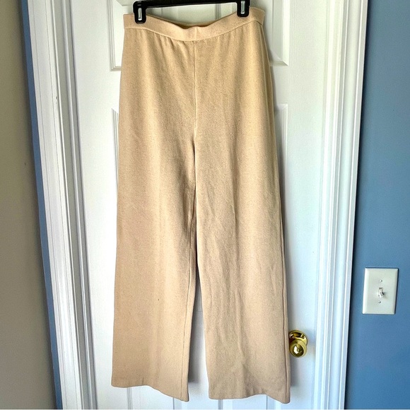 St John Knit Pants Wide Leg Beige - Picture 1 of 12